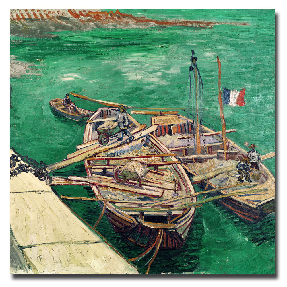 Landing Stage with Boats-Vincent Van Gogh oil on canvas